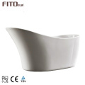 Modern Shaped Backrest Solid Surface Freestanding Acrylic Bathtub